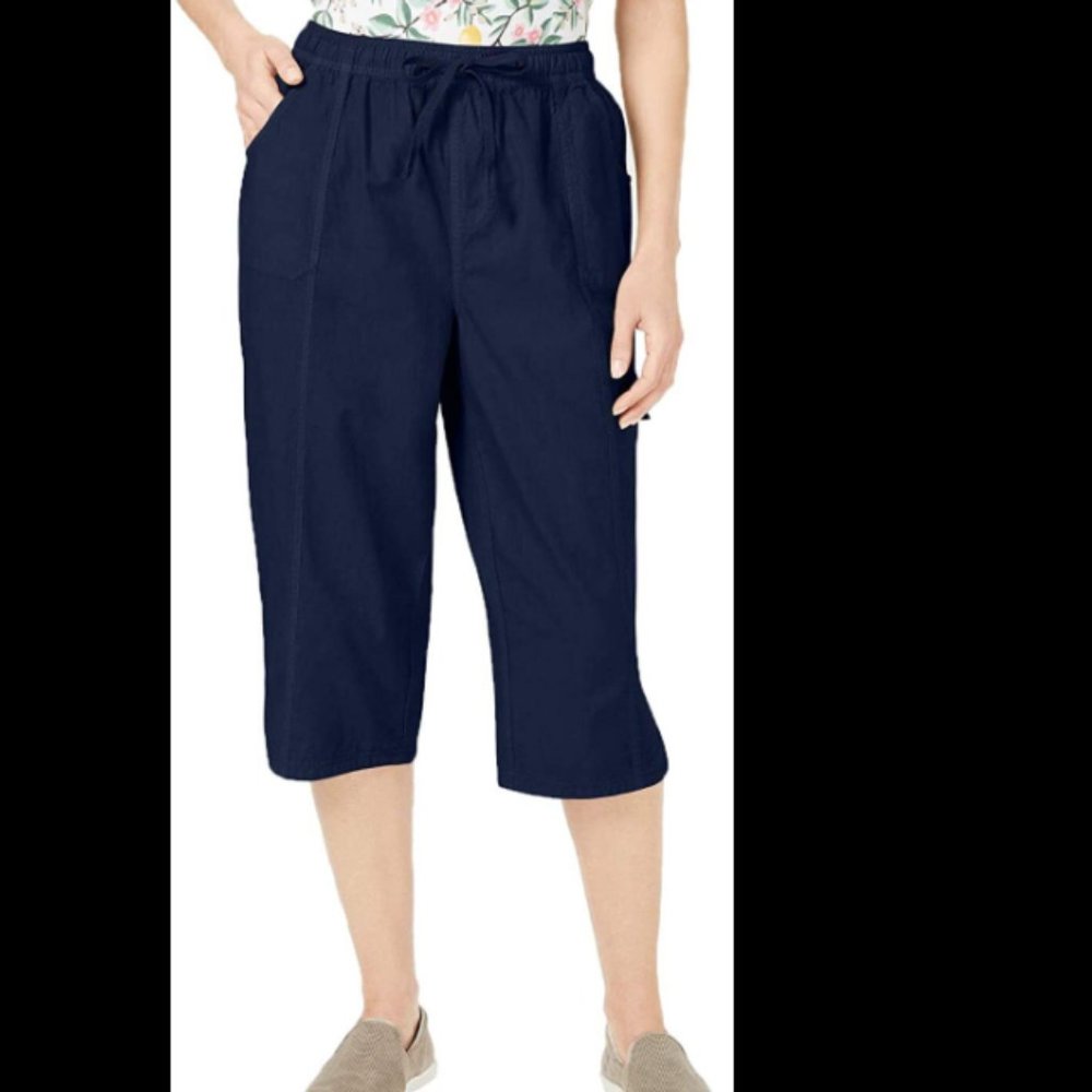 Karen Scott Women's Petite Capri Pants Intrepid Blue Size PXL